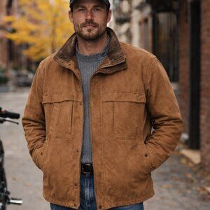 Vintage Wilson's Leather Adventure Bound Flannel Lined Bomber Jacket